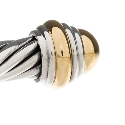 David Yurman Sterling Silver 14K Yellow Gold 7mm Cable Classics Dome Bracelet 4 of 4