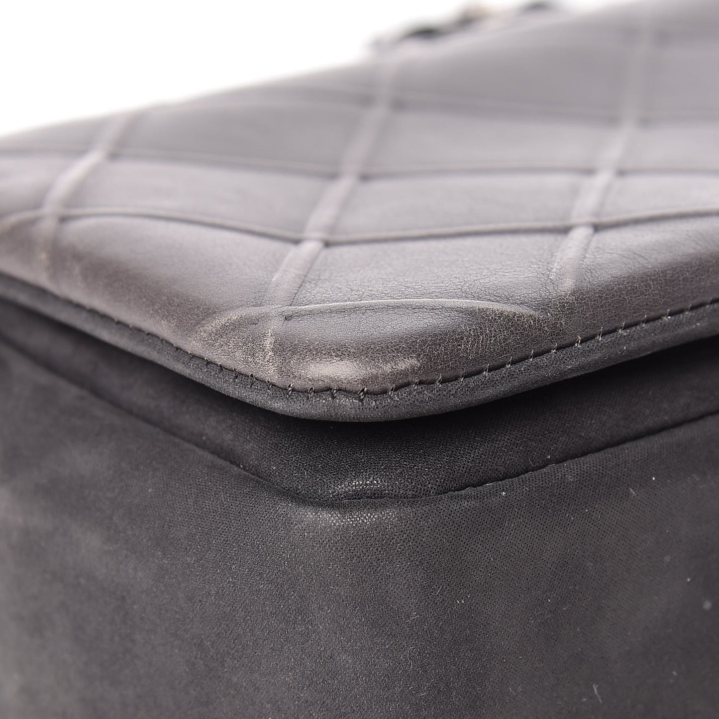 Calfskin Diamond Embossed New Chic Flap Grey
