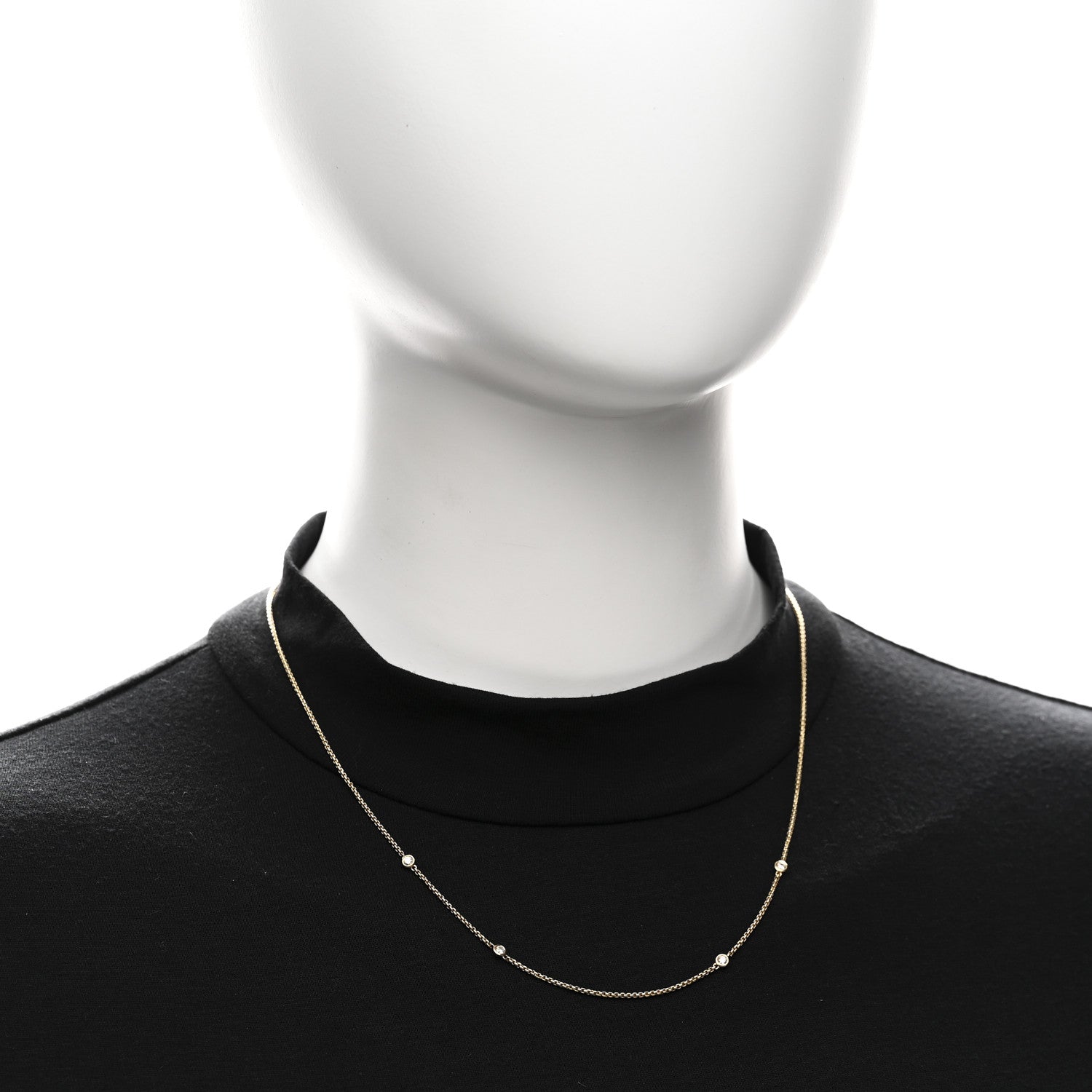 David Yurman 18K Yellow Gold Diamond Station Necklace 2 of 5