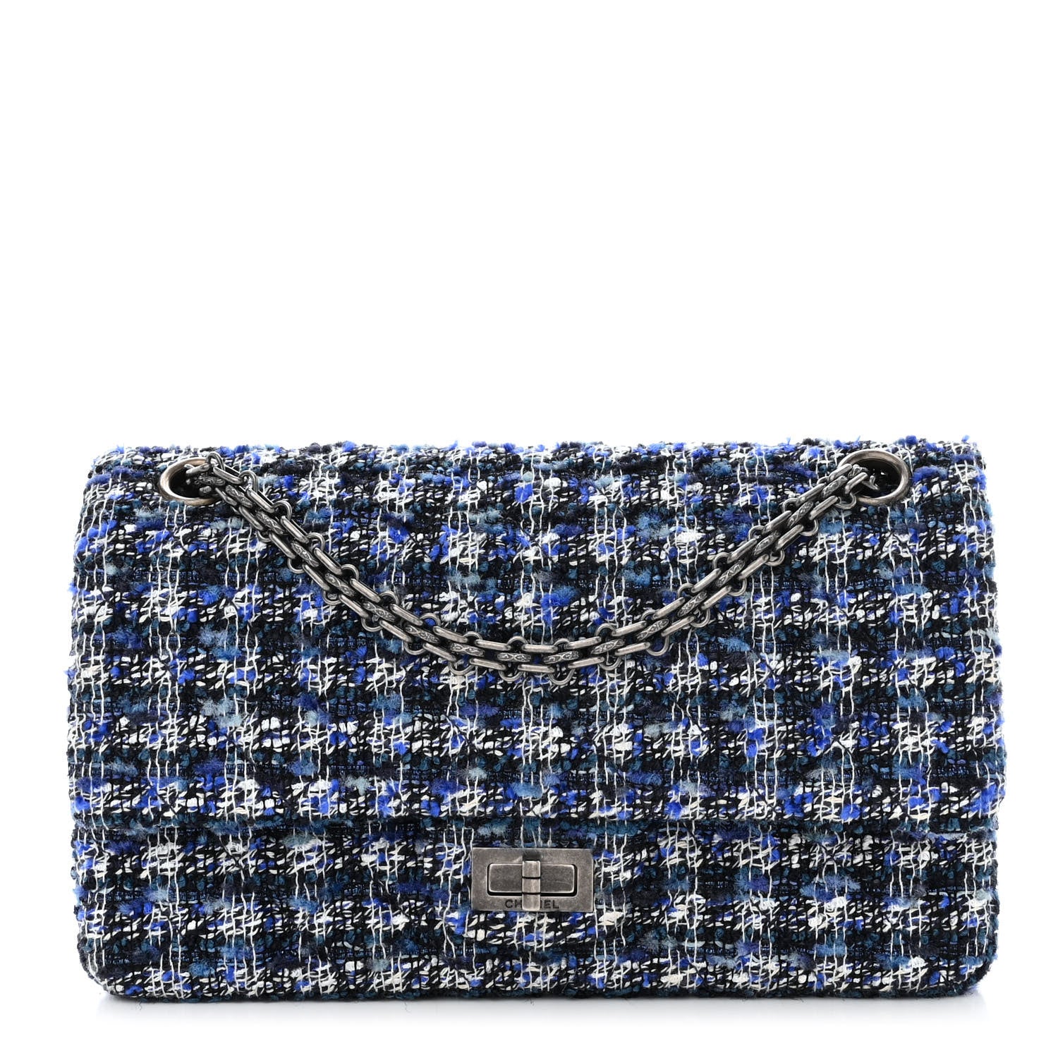 Chanel Tweed Quilted 2.55 Reissue 225 Flap Blue 1 of 10