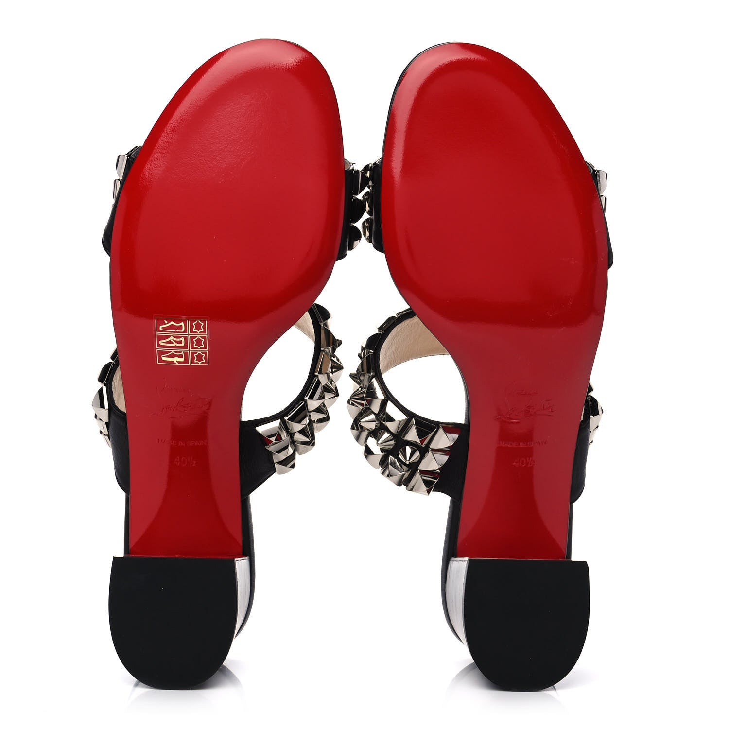 Christian Louboutin Calfskin Studded Tina Goes Mad 55 Slide Sandals 40.5 Black 5 of 11