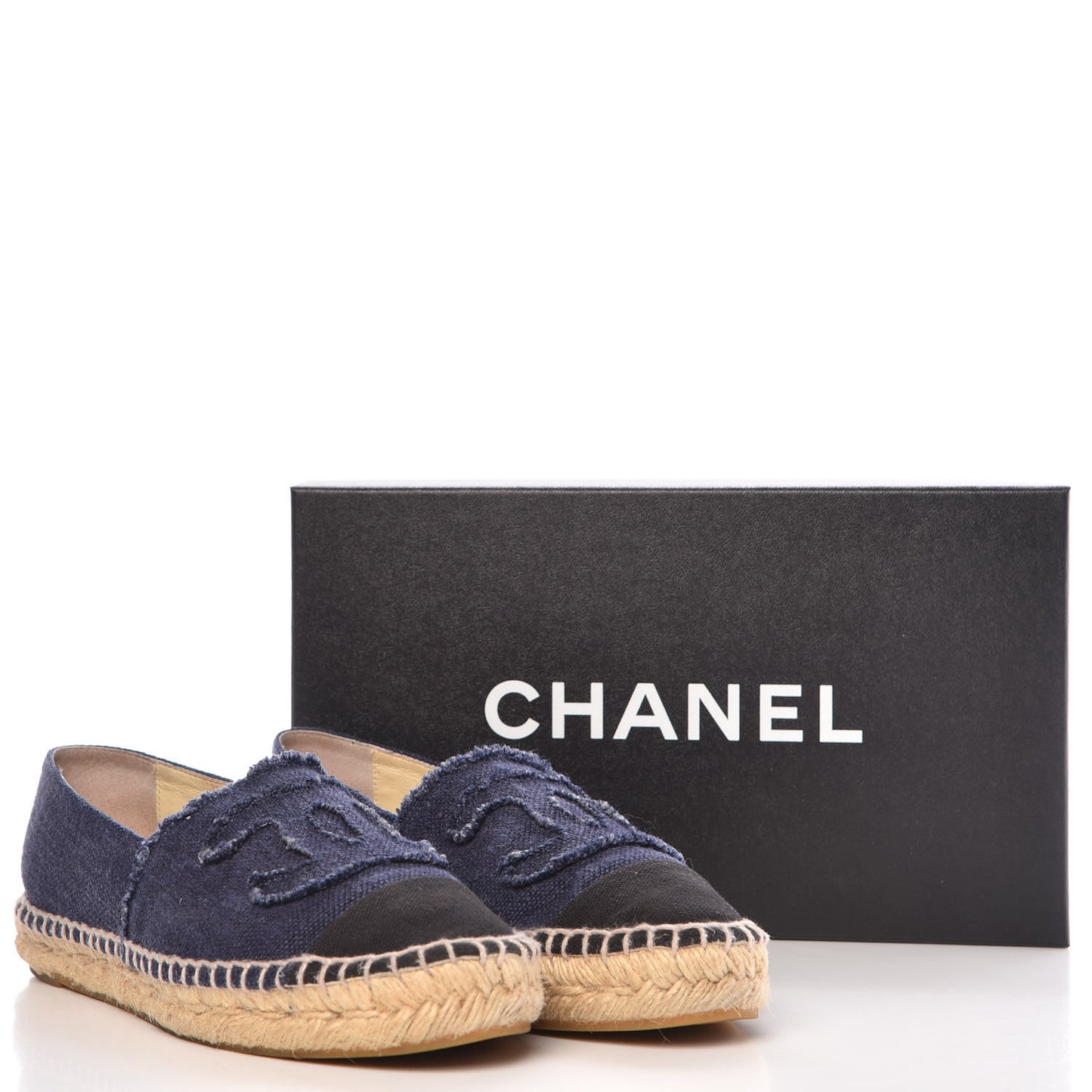 Denim Toile CC Espadrilles 38 Navy Black
