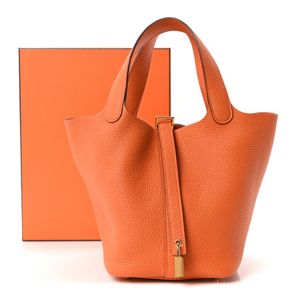Hermes Taurillon Clemence Picotin Lock 18 PM Orange 11 of 11