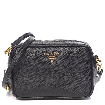Prada Saffiano Mini Camera Crossbody Bag Black 1 of 14