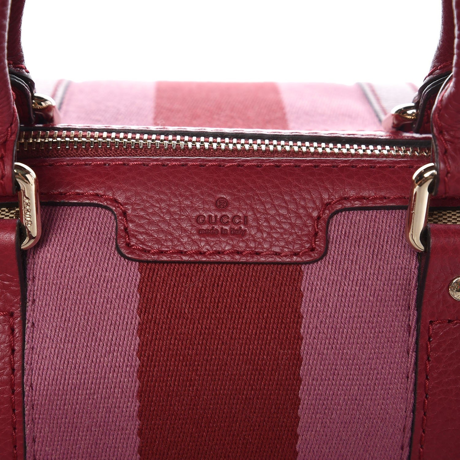 Gucci Monogram Cellarius Calfskin Vintage Web Medium Boston Beige Ebony Soft Burgundy Peonia Flower 10 of 10