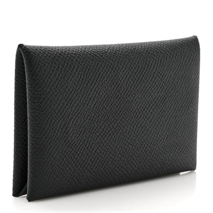 Hermes Epsom Calvi Card Case Black 3 of 8