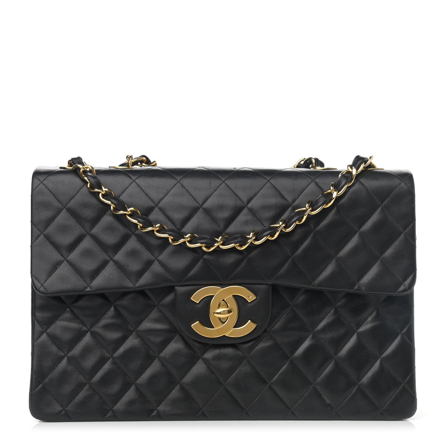Chanel Lambskin Quilted XL Jumbo Single Flap Black 1 of 20