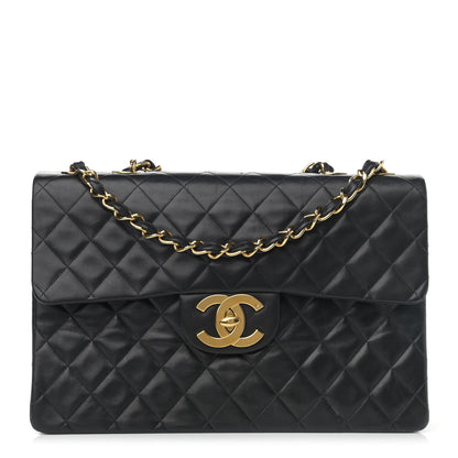Chanel Lambskin Quilted XL Jumbo Single Flap Black 1 of 20