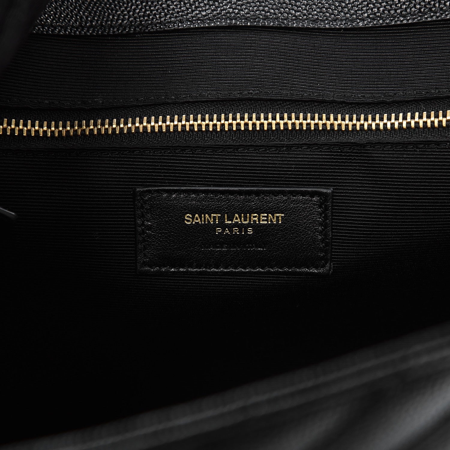 Saint Laurent Grain De Poudre Matelasse Chevron Large Monogram Satchel Black 7 of 8