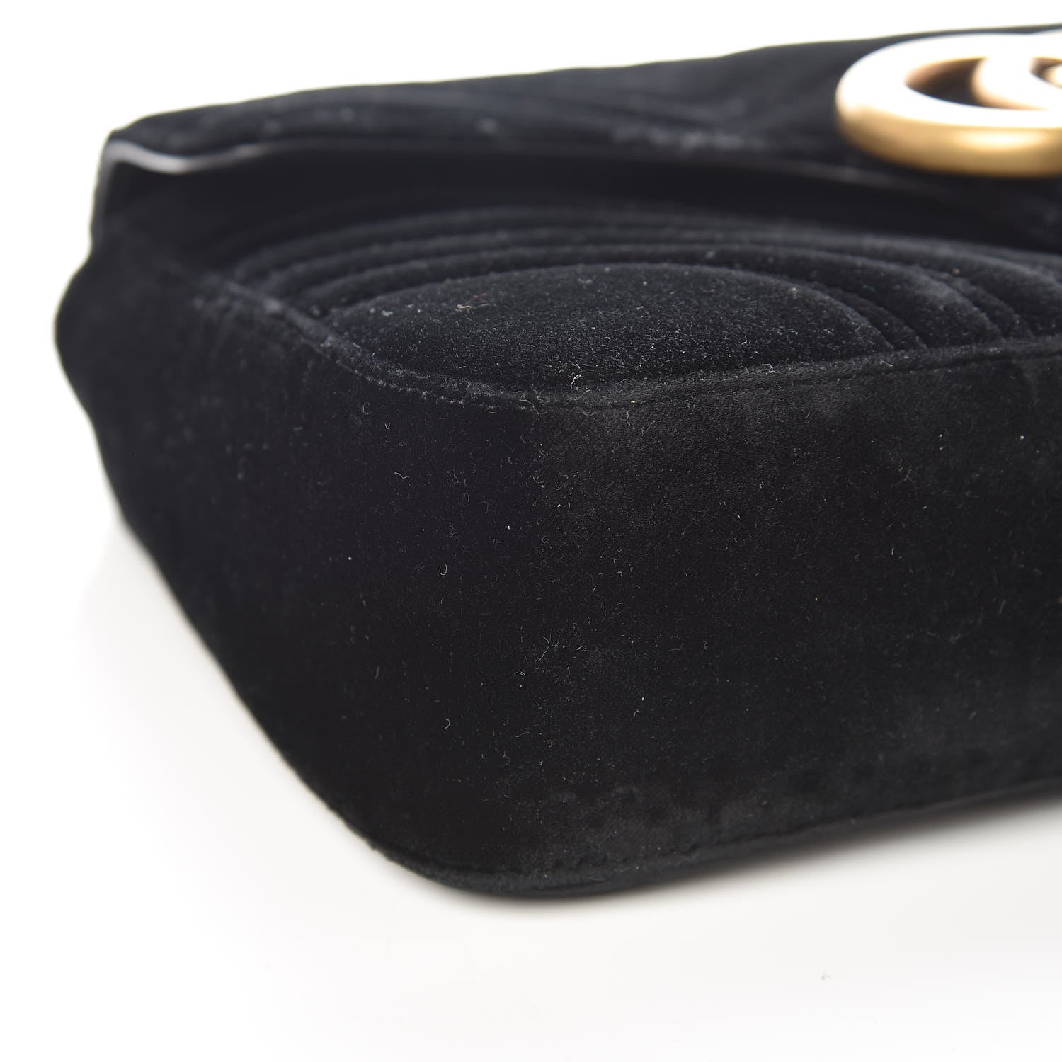 Gucci Velvet Matelasse Medium GG Marmont Shoulder Bag Black 5 of 9