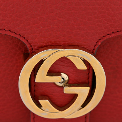 Gucci Dollar Calfskin Interlocking G Top Handle Shoulder Bag Red 15 of 19