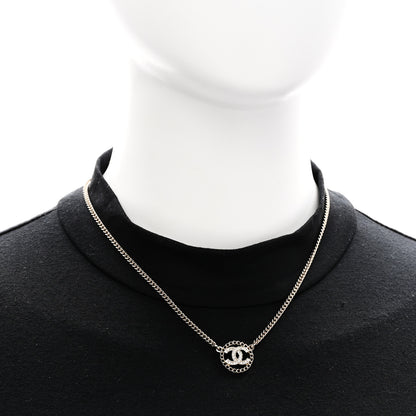 Chanel Crystal CC Round Pendant Necklace Gold 2 of 7