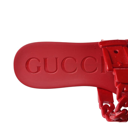 Gucci Rubber Womens Slide Sandals 36 Hibiscus Red 7 of 8