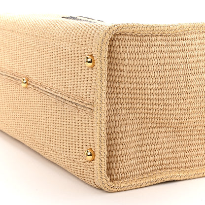 Fendi Straw Vitello King Plexiglass Woven Medium Fendi Sunshine Shopper Tote Natural Black 10 of 13