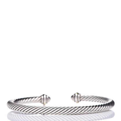 David Yurman Sterling Silver 18K Yellow Gold 4mm Cable Classics Bracelet 3 of 5