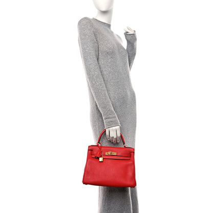 Hermes Togo Kelly Retourne 28 Rouge Tomate 2 of 12