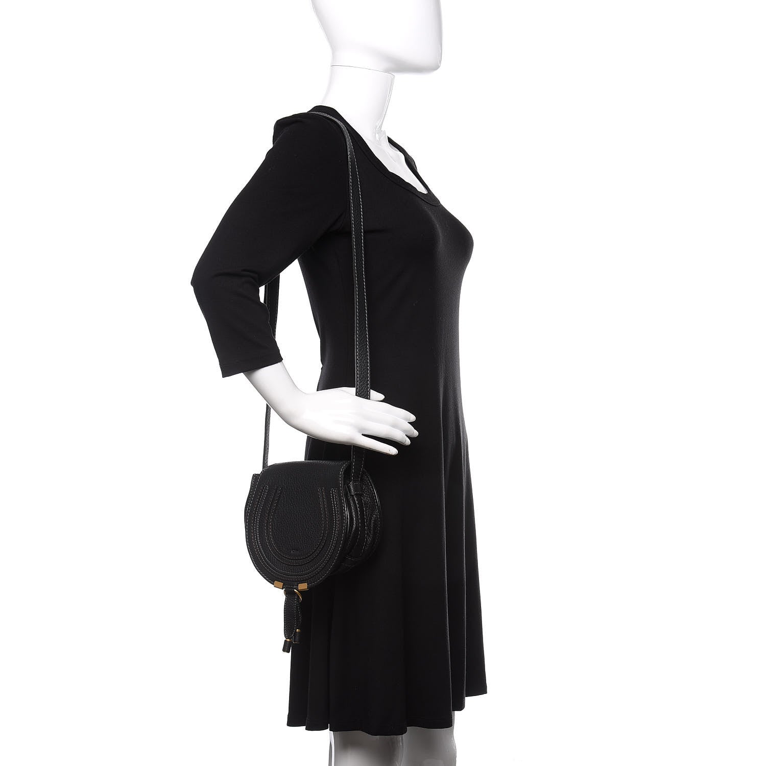 Chloe Calfskin Mini Marcie Round Crossbody Bag Black 2 of 10