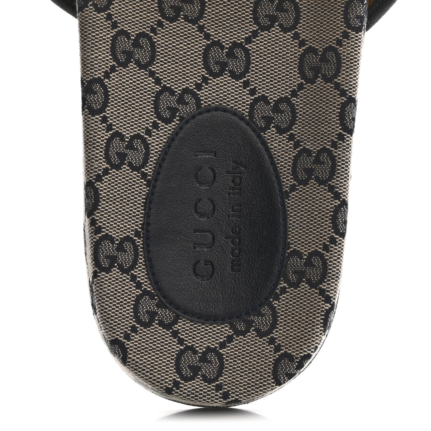 Gucci Canvas GG Monogram Mens Slide Sandals 10 Beige Blue 7 of 9