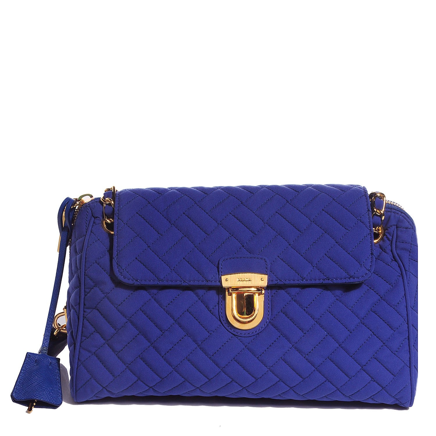 Prada Nylon Tessuto Impuntu Quilted Flap Indaco 1 of 9