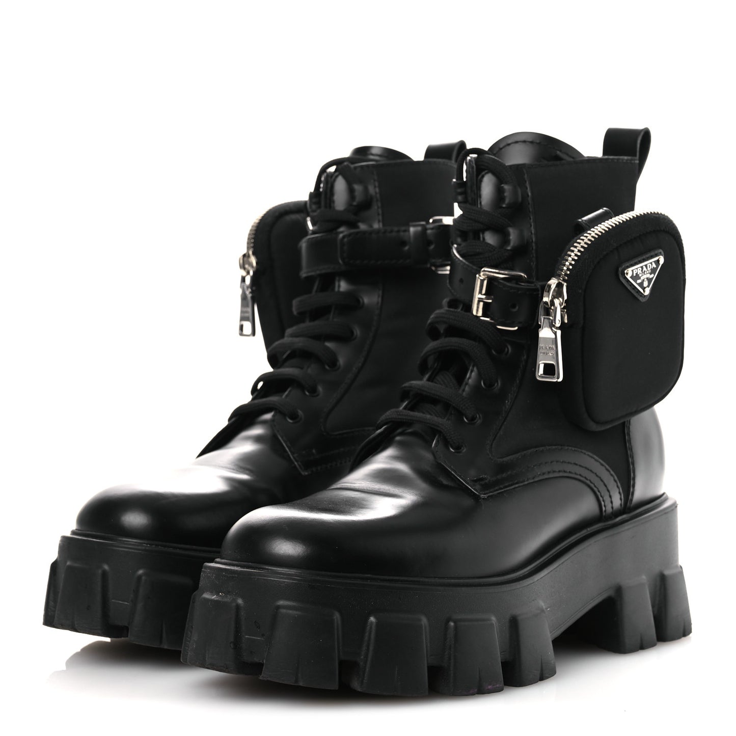 Spazzolato Rois Nylon Metal Triangle Logo Monolith Pouch Pocket 55mm Boots 37 Black