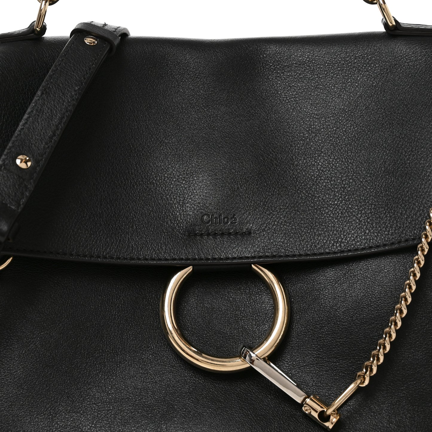 Calfskin Medium Faye Day Shoulder Bag Black