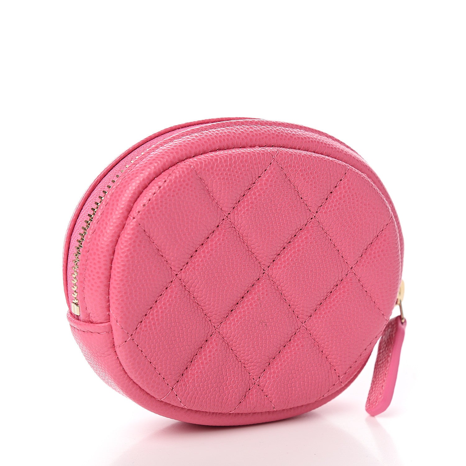 Chanel Iridescent Caviar Quilted Zip Around Classic Coin Purse Pink 2 of 7
