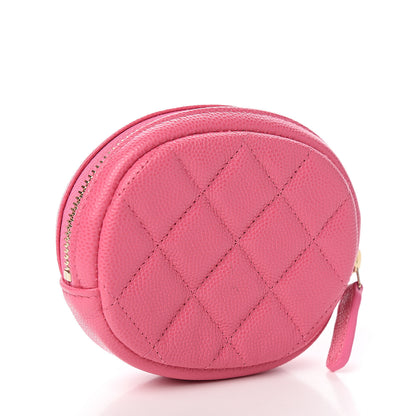 Chanel Iridescent Caviar Quilted Zip Around Classic Coin Purse Pink 2 of 7