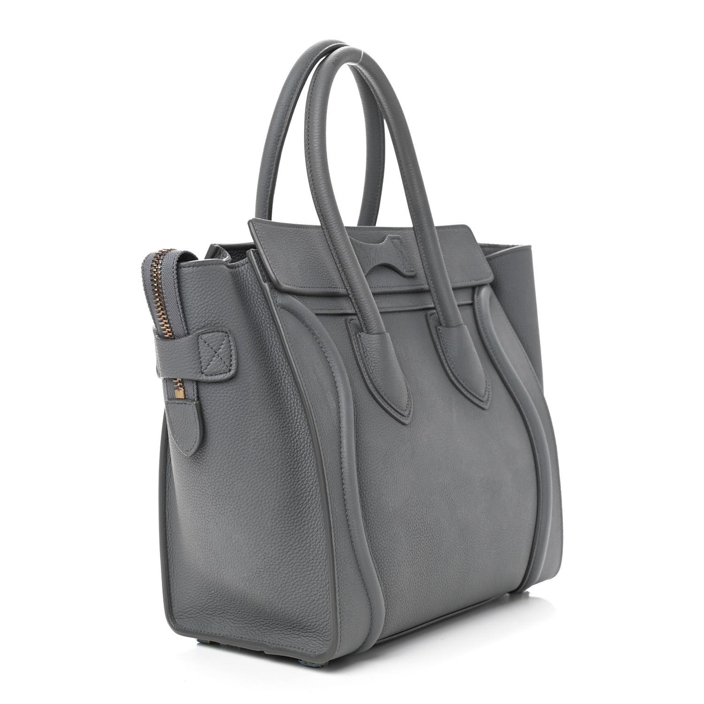 Baby Drummed Calfskin Micro Luggage Kohl
