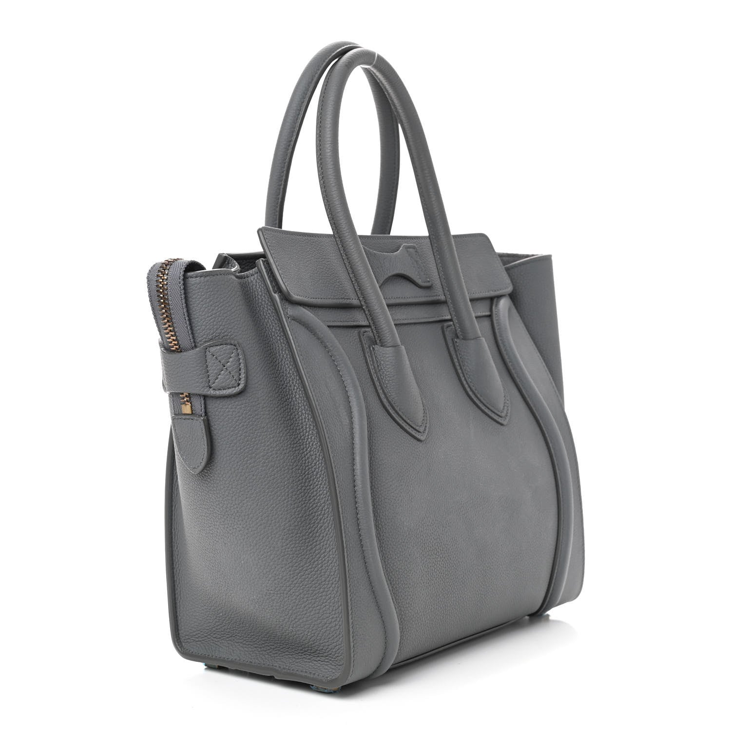 Celine Baby Drummed Calfskin Micro Luggage Kohl 3 of 12
