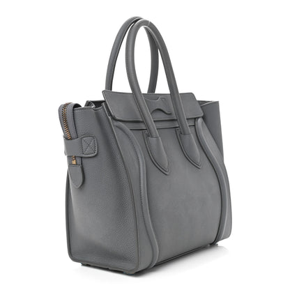 Celine Baby Drummed Calfskin Micro Luggage Kohl 3 of 12