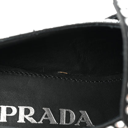 Prada Satin Crystal Metal Triangle Logo 50mm Loafers 36 Cristal 11 of 11