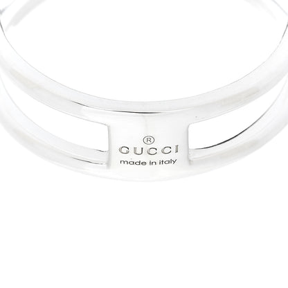 Gucci Sterling Silver 6mm Interlocking G Open Band Ring 58 8.25 5 of 5