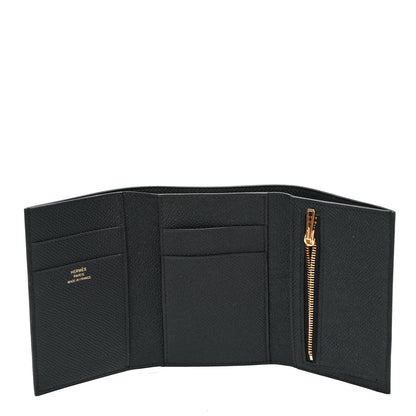 Hermes Epsom Tri-Fold Compact Bearn Wallet Black 5 of 9