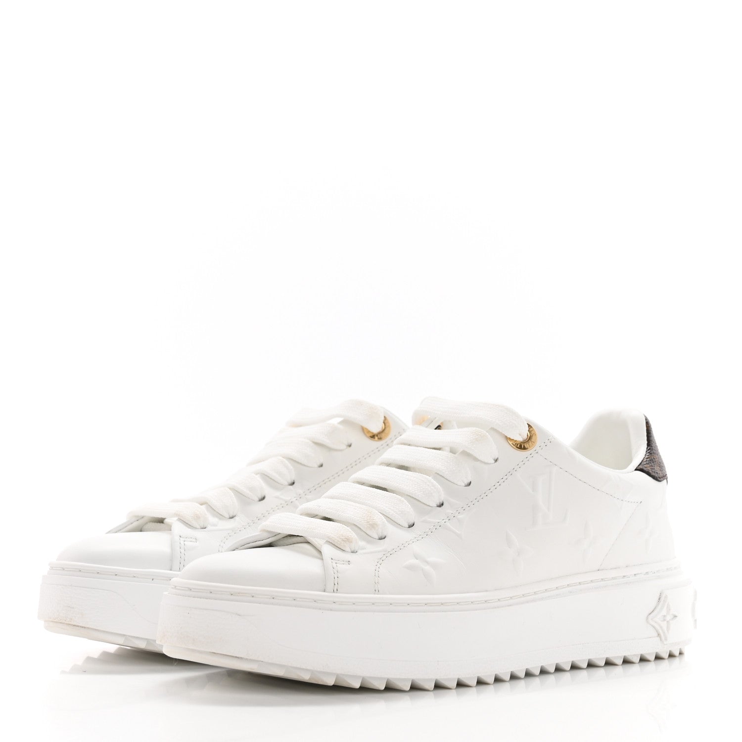 Louis Vuitton Lambskin Embossed Monogram Time Out Sneakers White 2 of 22