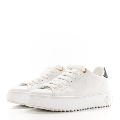 Louis Vuitton Lambskin Embossed Monogram Time Out Sneakers White 2 of 22