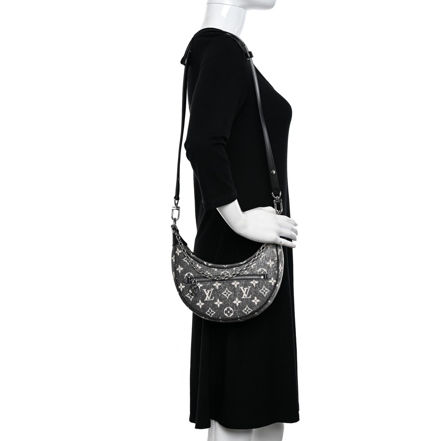 Louis Vuitton Monogram Jacquard Denim Loop Black 2 of 9