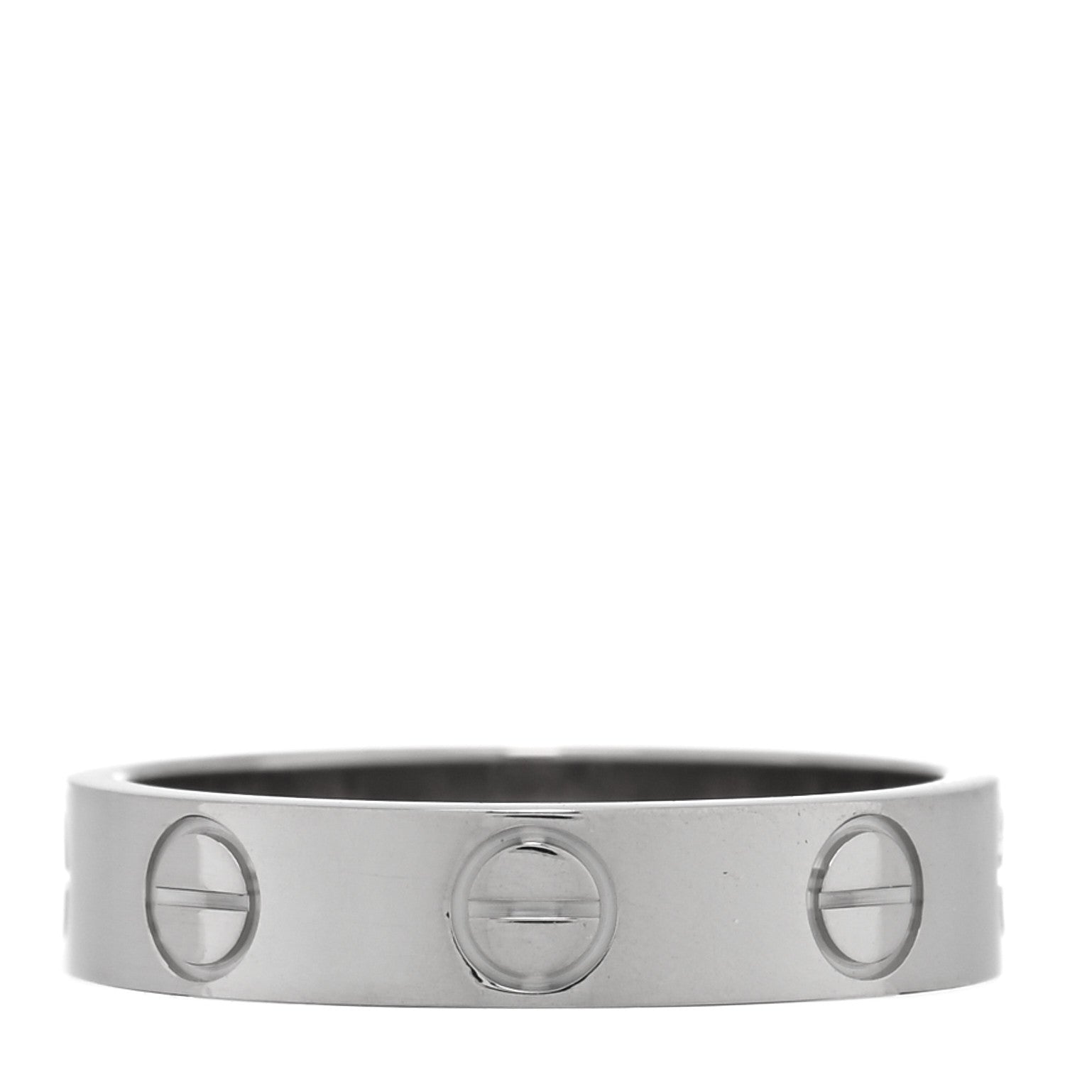 Cartier 18K White Gold 3.5mm LOVE Wedding Band Ring 45 3.25 3 of 5