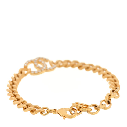 Chanel Crystal CC Chain Link Bracelet Gold 2 of 3
