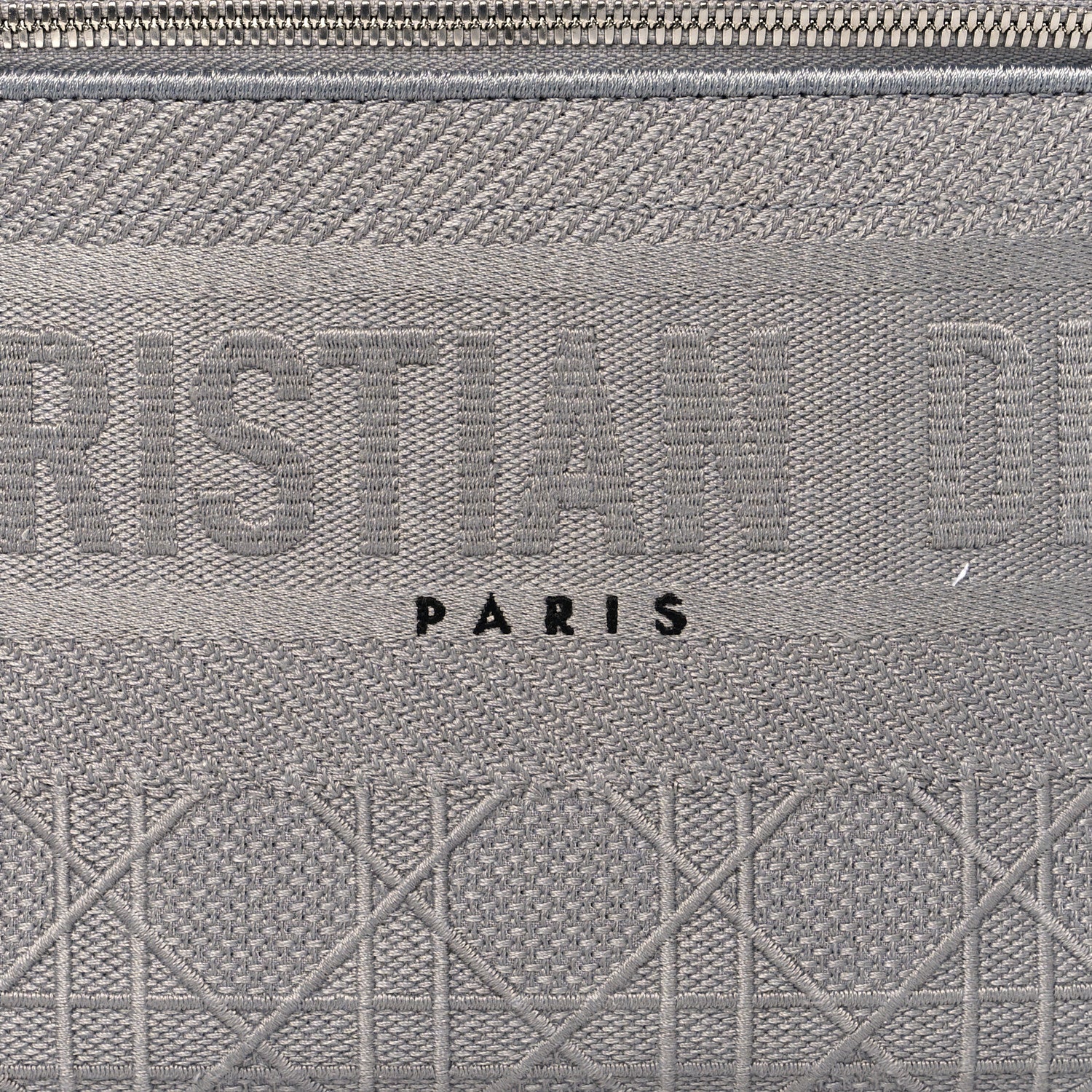 Christian Dior Canvas Embroidered Cannage Diortravel Vanity Case Grey 7 of 9