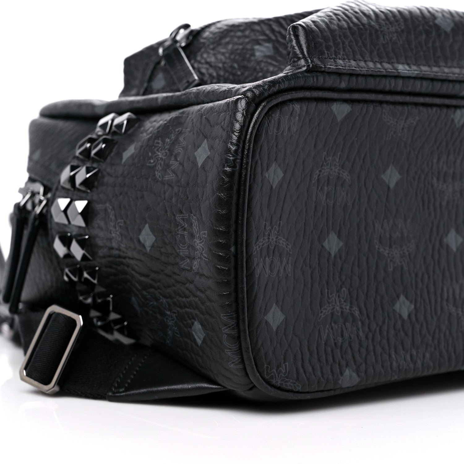 MCM Visetos Small Side Stud Stark Backpack Black 6 of 7