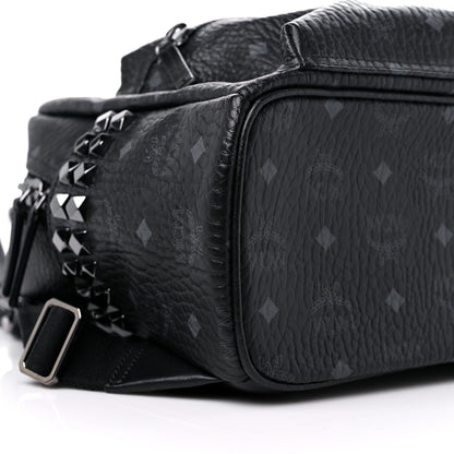 MCM Visetos Small Side Stud Stark Backpack Black 6 of 7