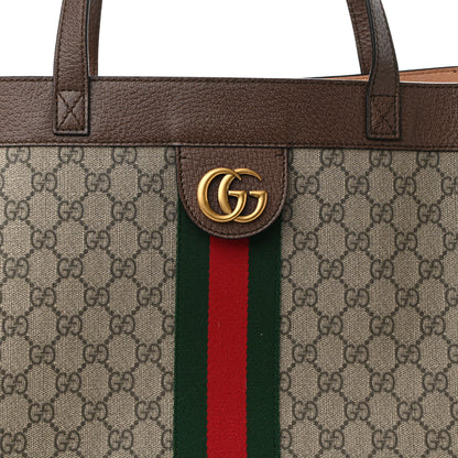 Gucci X DISNEY GG Supreme Monogram Web Three Little Pigs Large Ophidia Tote Beige New Acero 9 of 12