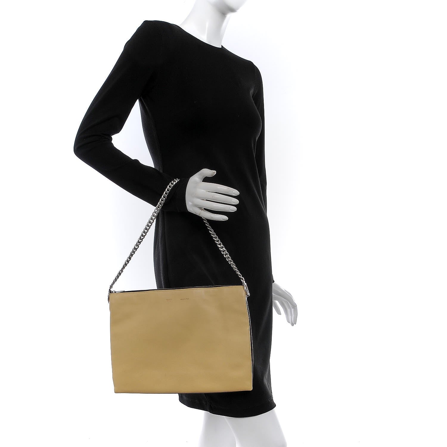 Celine Lambskin Soft Trio Zipped Bag Vanilla 2 of 11