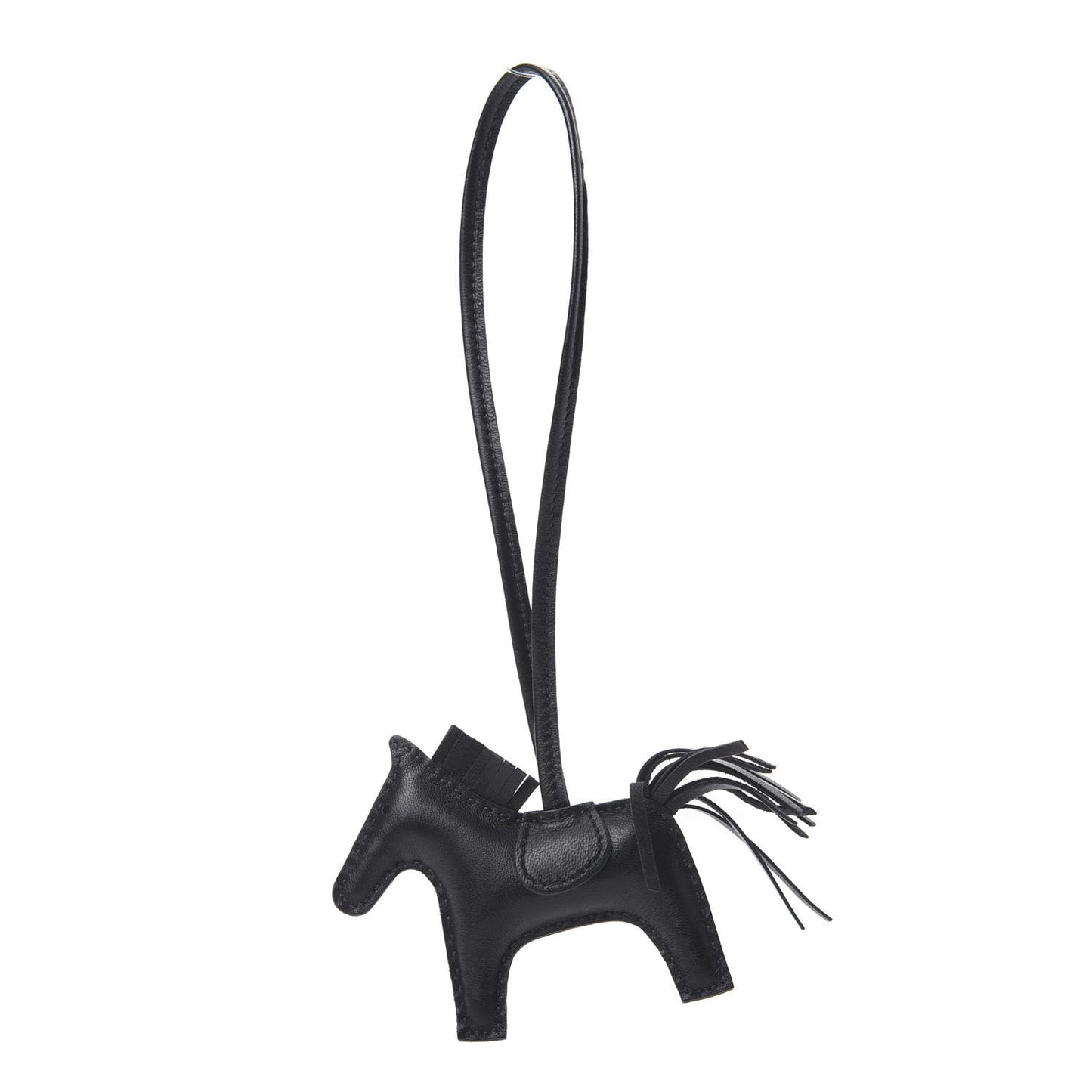 Milo Lambskin Grigri Rodeo Horse Bag Charm PM So Black