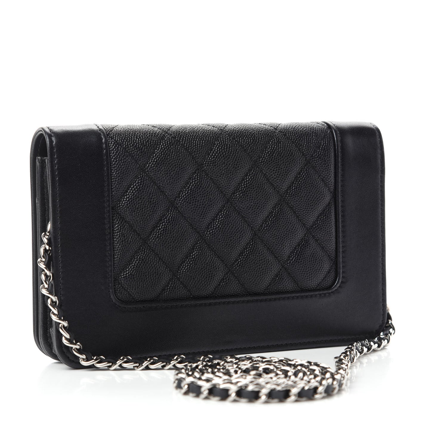Caviar Quilted Vintage Mademoiselle Wallet On Chain WOC Black