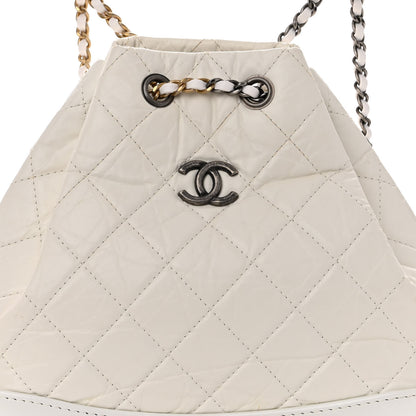 Chanel Aged Calfskin Quilted Small Gabrielle Backpack White 7 of 9