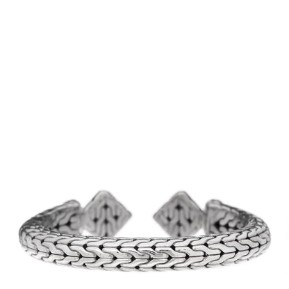 John Hardy Sterling Silver Diamond Classic Chain Square Kick Cuff Bracelet 3 of 5