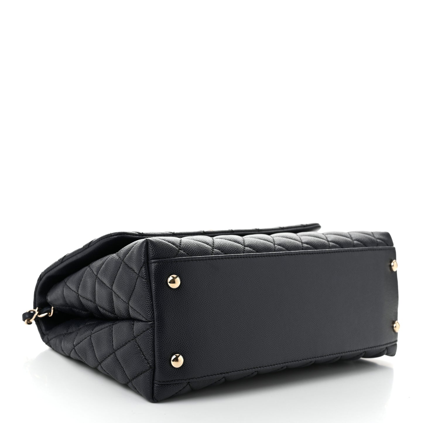 Caviar Quilted Small Coco Handle Flap Navy