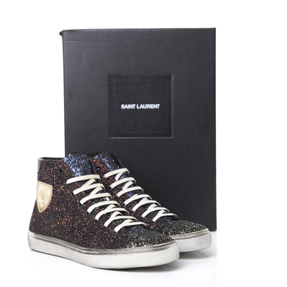 Saint Laurent Rubber Glitter Mens Bedford Hightop Sneakers 42 Multicolor 11 of 11