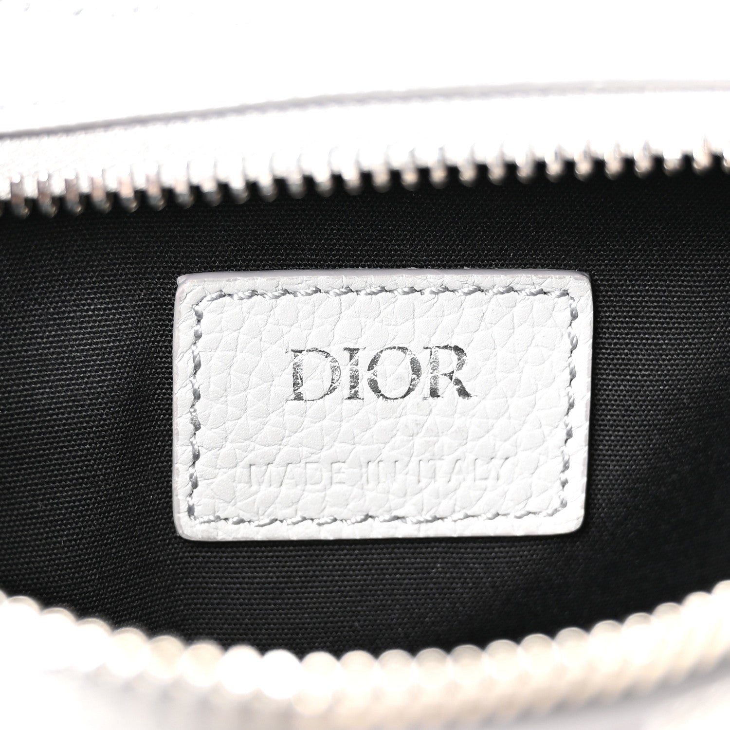 Christian Dior Grained Calfskin Mens Mini Saddle Bag Gray 5 of 9